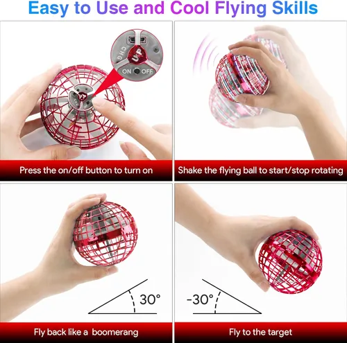 Miniatura 8 de Juguetes de bola de orbe volador 2025, Boomerang Spinner de bola voladora controlada a mano para niños, adolescentes, niños y niñas, mini dron que