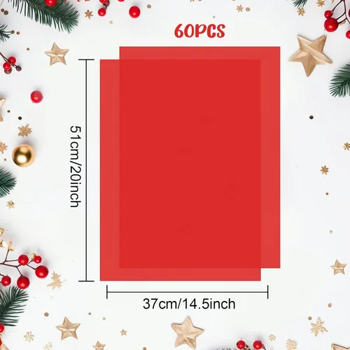 Miniatura 2 de Morcheiong 60 hojas de papel de seda rojo para envolver regalos, papel de seda a granel para manualidades, manualidades, floral, cumpleaños