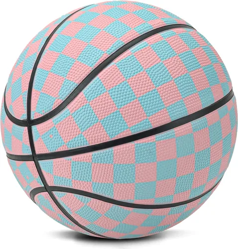 Miniatura 8 de Baloncesto para niños y jóvenes tamaño 5 (27.5") de goma premium para interiores y exteriores para niños y niñas, impermeable para juegos en el Azul