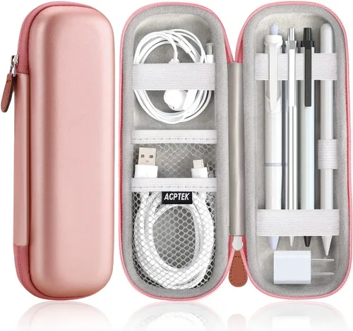 Miniatura 10 de AGPTEK Estuche Soporte para Apple Pencil, Funda Delgada de Cuero PU Portátil Bolsa Cubierta Compatible con Accesorios Apple Pen, Cable USB, Negro