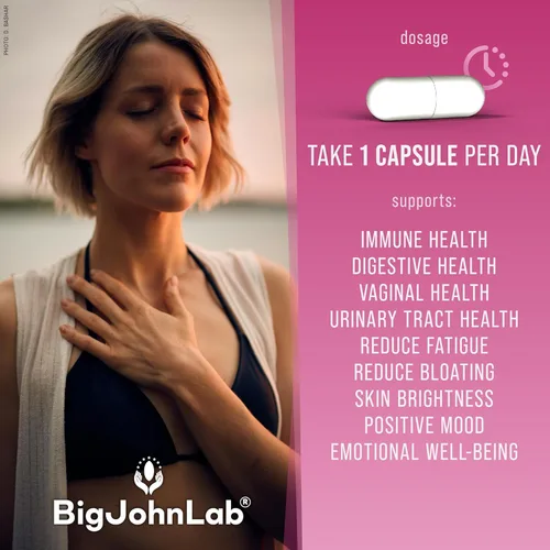 Miniatura 5 de BIGJOHNLAB® - Suplemento probiótico para mujeres – 50 mil millones de UFC, 6 cepas activas + prebióticos – Apoya la digestión, la inmunidad