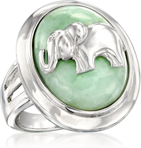 Miniatura 4 de Ross-Simons Jade Elephant Ring in Sterling Silver