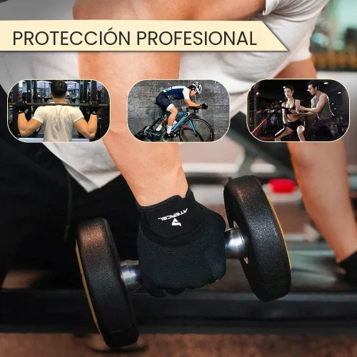 Miniatura 5 de ATERCEL Guantes de entrenamiento para hombres y mujeres, guantes de ejercicio para levantamiento de pesas, ciclismo, gimnasio, entrenamiento, Negro