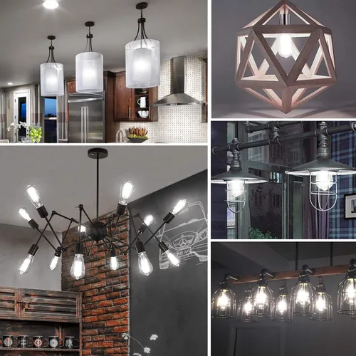Miniatura 7 de Paquete de 4 bombillas LED Edison vintage ST64 de 8 W, equivalente a 100 W, 1400 lúmenes, luz blanca diurna de 5000 K, bombillas de filamento LED