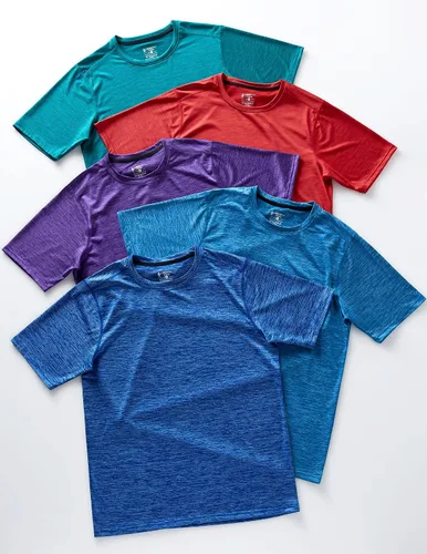 Miniatura 8 de Paquete de 5 camisetas de manga corta, con cuello redondo y de secado rápido para hombre, camisetas deportivas para correr, entrenar o ir al gimnasio