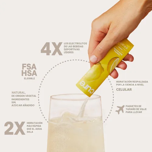Miniatura 3 de Cure Hydration Mezcla de bebida con electrolitos a base de plantas Sin azúcar añadido FSA-HSA Polvo de alivio de la deshidratación hecho