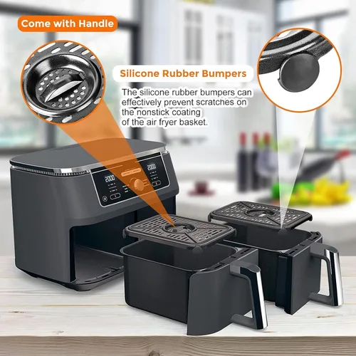 Miniatura 3 de Piezas de repuesto para freidora de aire para Ninja Foodi DualZone, 2 piezas de accesorios para freidora de aire de grado alimenticio, bandeja