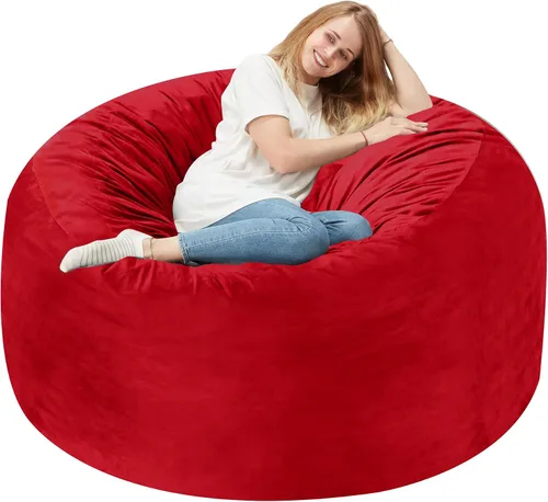 Miniatura 62 de Homguava - Sillón puff de 3 pies Sillón estilo puff grande de 3 pulgadas con relleno de espuma viscoelástica, sofá suave con funda de terciopelo