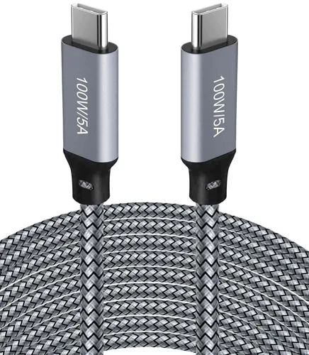 Miniatura 9 de Cable USB C a USB C de 100 W de 10 pies, cable largo de nailon USB 2.0 tipo C de carga rápida para MacBook Pro/Air, iPad Air/Pro, Samsung Galaxy S22