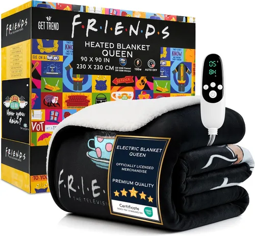 Miniatura 14 de Manta Eléctrica Térmica del Programa de TV Friends, Lujosa Manta de Forro Polar Suave, Calentamiento Rápido con 9 Configuraciones de Calor y Apagado