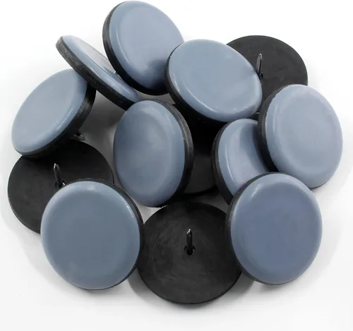 12 deslizadores de clavos de 1-1/2 pulgadas (1.496 in), deslizadores redondos de teflón para patas de silla, deslizadores de pies de muebles,
