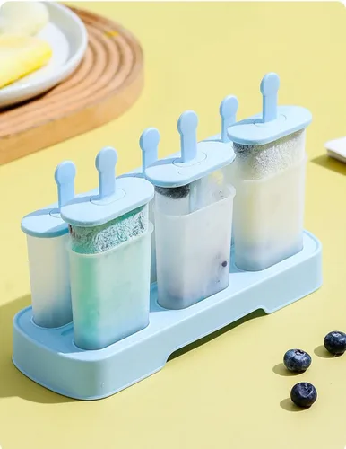 Miniatura 7 de Juego de moldes para paletas de 6 piezas, fabricante de paletas de hielo - libre de BPA, moldes para paletas de hielo de fácil liberación, moldes