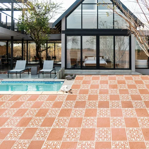 Miniatura 6 de Plantilla de suelo reutilizable para pintar pisos, azulejos, paredes, pasarela, patio, porche delantero, piso de concreto, paquete de 4, 8 x 8