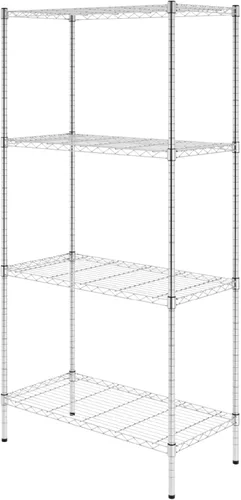 SafeRacks - Estantes de almacenamiento certificados NSF, zinc, unidad de alambre de acero resistente con pies ajustables, estante para garaje o de