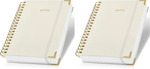 Miniatura 16 de Cuaderno en Espiral Grueso con Portada de Lino Moderno para Mujeres en Formato B5 - Cuaderno de Notas Rayado para la Universidad con 300 Páginas
