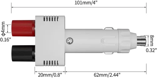Miniatura 4 de Enchufe para encendedor de cigarrillos de 12 V a hembra Adaptador de cable de alimentación Kit de cable de extensión Pinzas de cocodrilo
