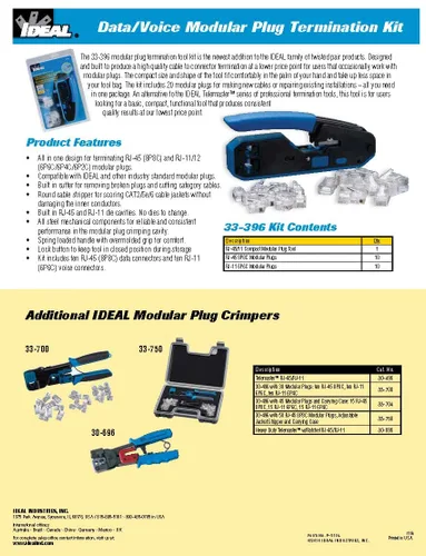 Miniatura 7 de Ideal 33-396 herramienta de engarzado de datos/voz