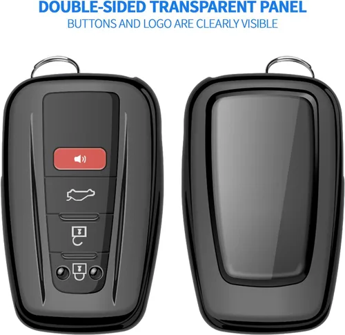 Miniatura 3 de Funda para llavero Toyota con llavero de TPU suave, para 2019-2025 Rav4 2020-2022 Highlander Corolla Prius 2018-2024 Camry C-HR Avalon GT86 Negro