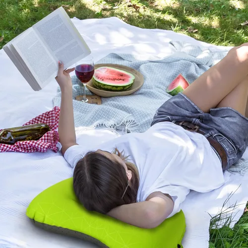 Miniatura 6 de Almohada de camping Crisonky - Almohada inflable - Almohada de viaje para mochileros y avión, soporte lumbar 2.0, almohada inflable, ultraligera