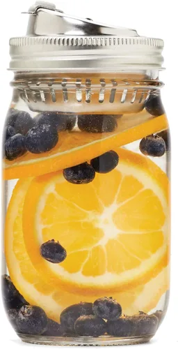 Miniatura 10 de Jarware Tapa de infusión de frutas para frascos Mason de boca regular, color verde (paquete de 2)