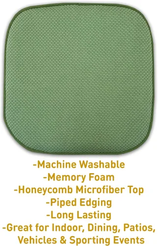 Miniatura 68 de Sweet Home Collection Cojines de espuma viscoelástica para silla, goma antideslizante y diseño de panal de abejas y esquinas redondeadas de 16 x 16