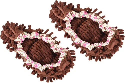 Miniatura 9 de M METERXITY 2 pares de fundas lavables de limpieza para zapatos, polvo de limpieza de suelos, pantuflas de microfibra de chenilla, para mopa de Verde