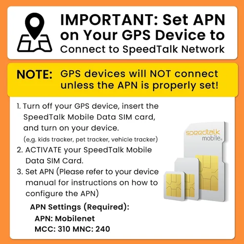 Miniatura 6 de Tarjeta SIM GSM SpeedTalk Mobile para Rastreadores GPS 5G 4G - Dispositivos de Rastreo para Mascotas, Niños, Personas Mayores y Vehículos - Servicio
