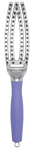 Olivia Garden Fingerbrush Combo Curved and Vented Paddle Brush for Blow Drying - Ionic and 100% Boar Bristles - For All Hair Types