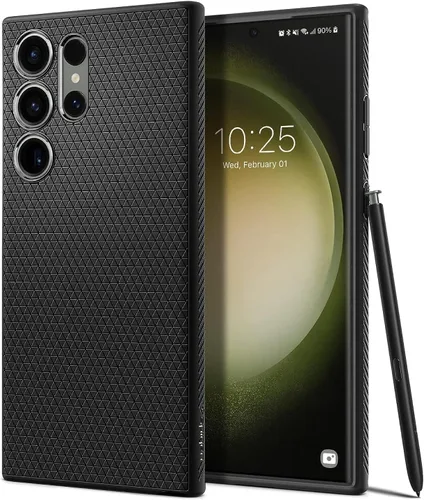 Miniatura 4 de Spigen Liquid Air - Funda diseñada para Galaxy S23 Ultra (2023) [protección de grado militar], color negro mate Mate negro