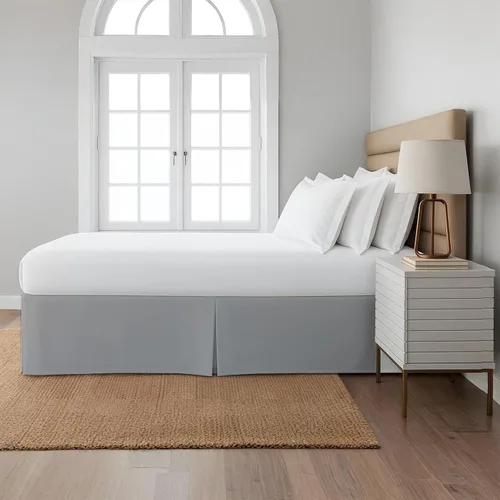 Miniatura 10 de Cottingon Falda de cama plisada con esquinas divididas, 100% microfibra suave, brillante y lujosa, caída a medida de fácil ajuste, tamaño individual