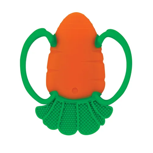 Miniatura 6 de Nuby Veggie - Mordedor para aliviar la dentición, suave juguete de dentición para bebés durante más de 3 meses, zanahoria, relleno de cesta de Pascua