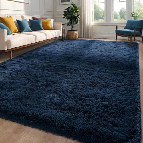 Miniatura 16 de Alfombra de área púrpura y azul de 6x9, alfombras grandes para sala de estar y dormitorio, alfombra mullida y linda, alfombras modernas