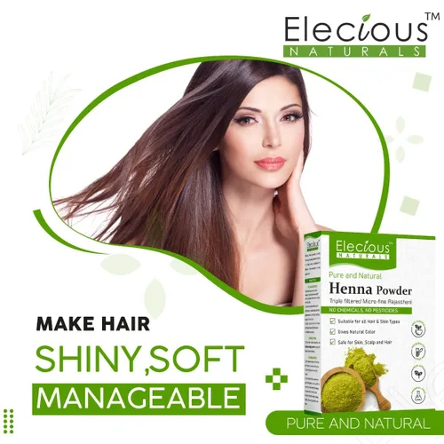Miniatura 3 de Elecious Polvo de henna natural para el color del cabello y el crecimiento, sin silicona, sin amoníaco, sin sulfatos, sin color sintético, sin