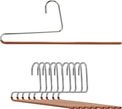 Miniatura 10 de Mawa Trouser Series - Percha de varilla de extremo abierto, KH 35U, antideslizante para pantalones/pantalones, ahorro de espacio, versión con gancho