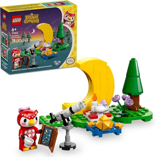 LEGO Animal Crossing Contemplación de estrellas con Celeste Juego de Construcción de Juguete - Figura y Set de Juego de Animal Crossing para Niños,