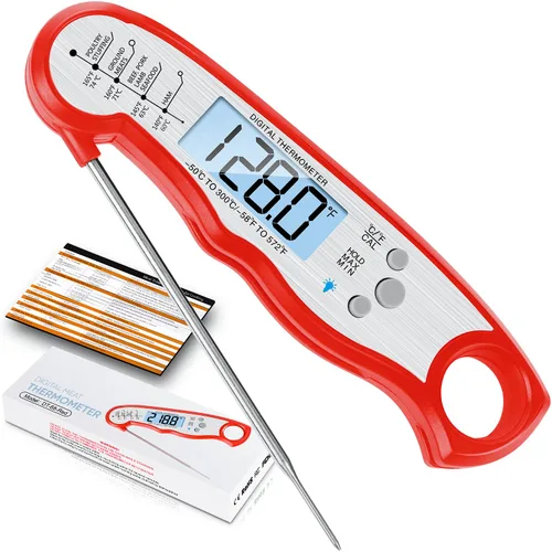 Miniatura 8 de Termómetro de Lectura Instantánea para Carne para Parrilla y Cocina, Termómetro Digital Rápido y Preciso para Alimentos con Luz de Fondo, Imán