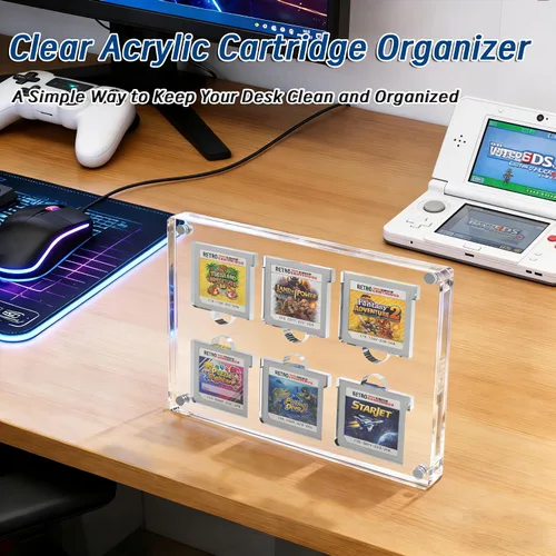 Miniatura 5 de Estuche de exhibición de cartuchos de videojuegos, compatible con soporte para tarjetas Gameboy Advance, marco acrílico magnético para colección