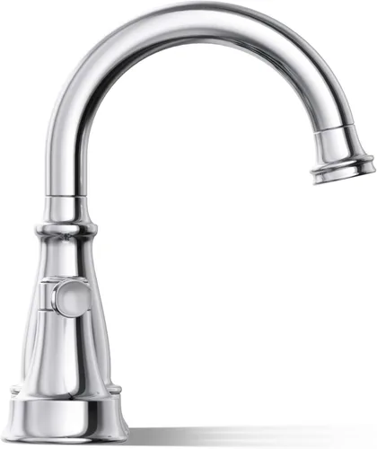Miniatura 6 de KOHLER 27378-4N-CP Bellera - Juego central de grifo de baño de 4 pulgadas con drenaje emergente, grifo de lavabo de baño de 2 asas, 0.5 gpm, cromo