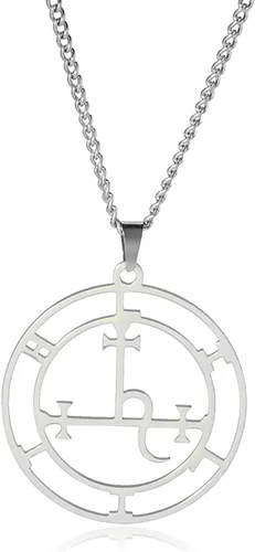 EUEAVAN Sigil of Lilith Collar para mujeres y hombres Hécate gótico Lilith Diosa Sigil colgante Lucifer Signo mitología pagana joyería regalo