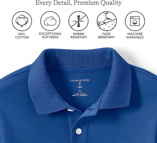 Miniatura 2 de Lands' End Camisa polo de manga corta para niños de uniforme escolar