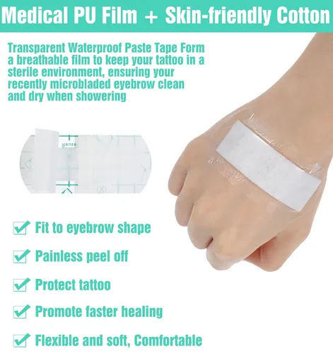 Miniatura 5 de 40 fundas para cejas, cubiertas desechables para cejas para ducha, cinta protectora impermeable, maquillaje permanente, cuidado posterior