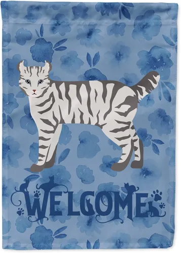 Miniatura 214 de Caroline's Treasures CK4813CHF - Bandera de bienvenida con gato abisinio azul, manga grande, para porche, para colgar en la pared, poliéster