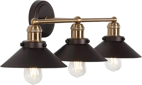 Miniatura 23 de JONATHAN Y JYL7427B JYL7427B del 17 de julio, lámpara de pared de sombra metálica de 44.5 cm con 2 luces, estilo granja contemporáneo transicional