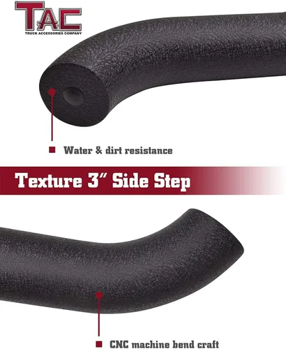 Miniatura 5 de TAC - Estribos laterales compatibles con Jeep Wrangler JL 2018-2025 de 4 puertas Wrangler JL 4xe 2021-2025 SUV de 3 pulgadas con textura, barras
