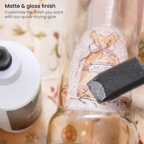 Miniatura 3 de Arteza Decoupage - Kit de recambio de pegamento, 1 pegamento brillante y 1 pegamento de acabado mate, botellas de 16 onzas, 3 cepillos de espuma, 3