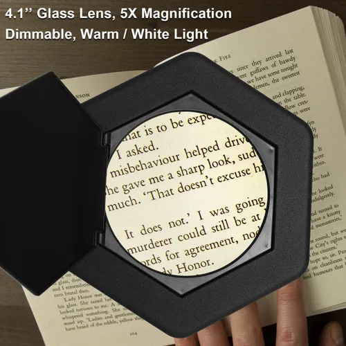 Miniatura 6 de Lupa con luz y soporte, lámpara de escritorio con lupa LED regulable con abrazadera, 3 modos de color, luces de aumento manos libres para trabajo