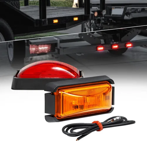 Miniatura 11 de TRUE MODS 2 piezas 2.5" Luz LED roja para remolque con bisel negro [DOT FMVSS 108] [SAE P2PC] [montaje superficial] [impermeable IP67] luces de Rojo