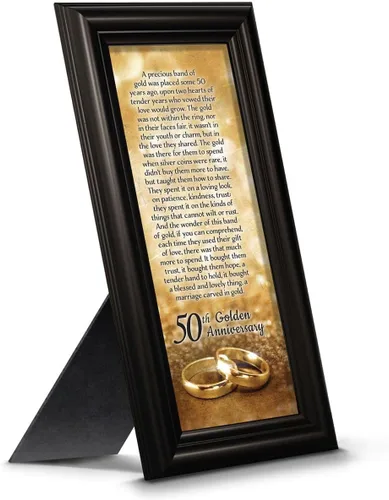 Miniatura 23 de Crossroads Home Décor Boda 50 para padres, decoraciones de 50 aniversario para fiesta, aniversario de oro, regalos de 50 años, 50 para parejas, Gris
