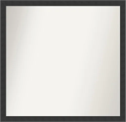Miniatura 525 de Amanti Art Espejo de baño negro para sobre fregadero, 22 x 22 pulgadas, espejo de tocador cuadrado estrecho negro Avon, marco de madera casual