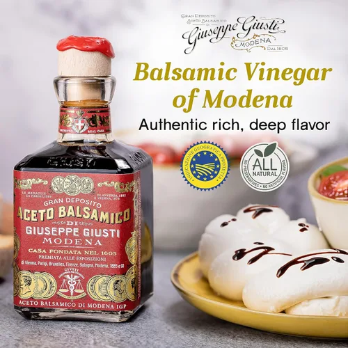 Miniatura 2 de Giusti Vinagre balsámico italiano de Módena IGP – 3 medallas de oro, rico y grueso Gran Deposito Aceto Balsamico di Modena para ensaladas, queso